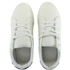 Baskets unisexe simili blanc rayures rouges et bleues T38 < Gifi Online