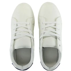 Baskets unisexe simili blanc rayures rouges et bleues T41 < Gifi Online