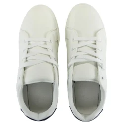 Baskets unisexe simili blanc rayures rouges et bleues T45 < Gifi New