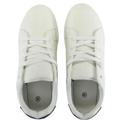 Baskets unisexe simili blanc rayures rouges et bleues T43 < Gifi Best