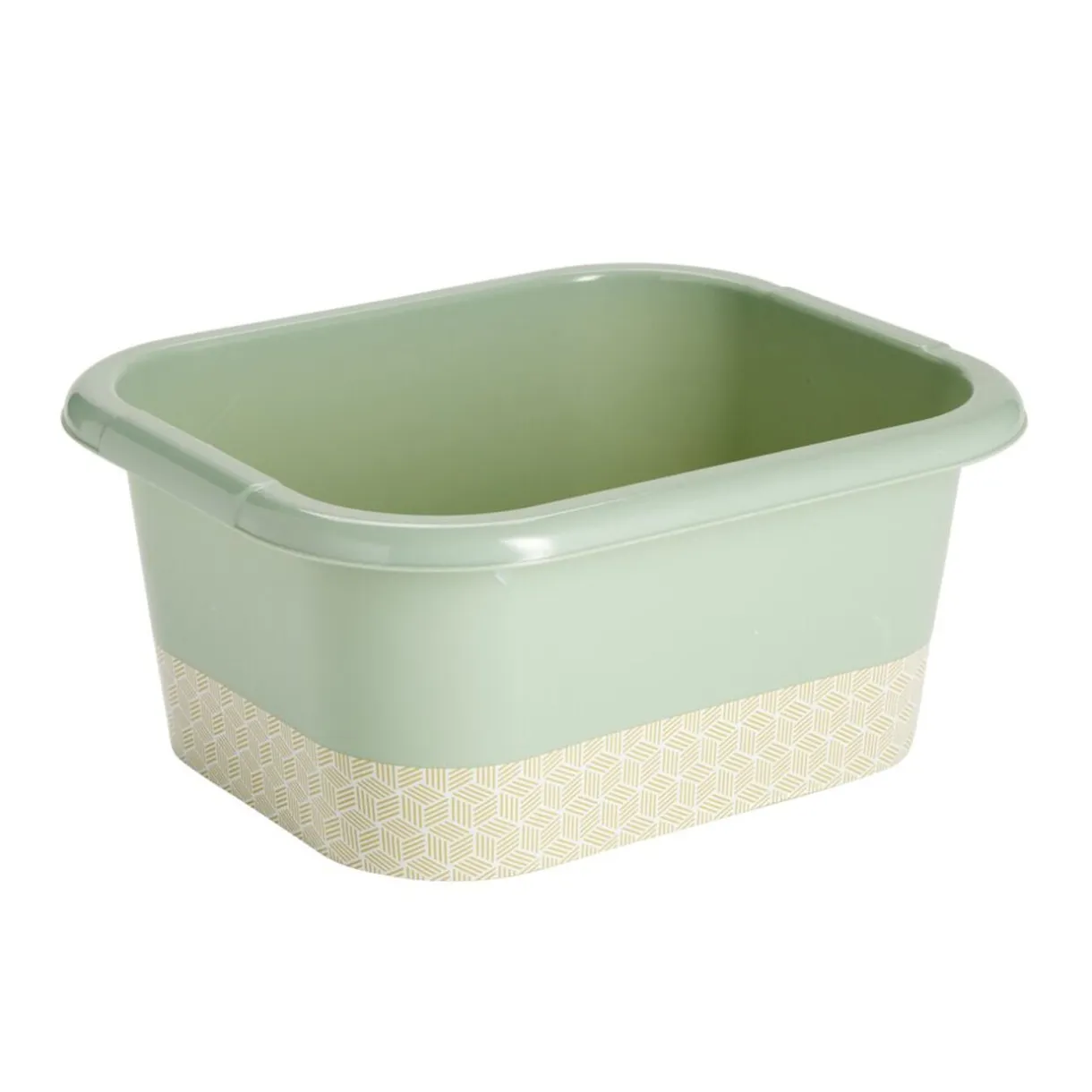 Bassine plastique vert sauge motif décoratif 37x30xH14cm < Gifi Best
