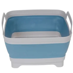 Bassine rétractable bouchon évideur grise et bleue