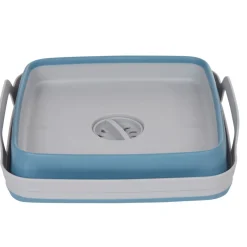 Bassine rétractable bouchon évideur grise et bleue