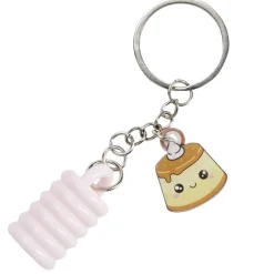 Baume à lèvre enfant motif kawaii rose avec chaîne