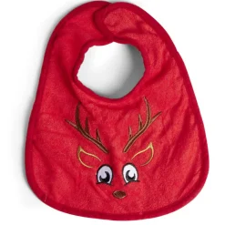 Bavoir 1er Noël brodé renne 26x34cm