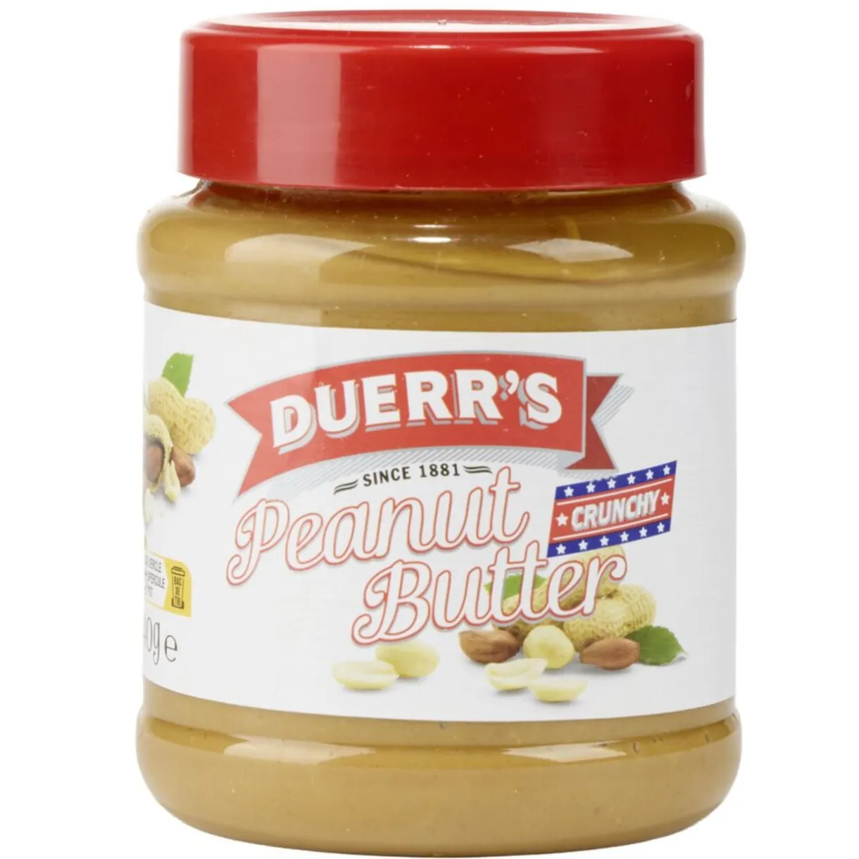 Beurre de cacahuètes crunchy Duerr's avec morceaux 340gr < Gifi Outlet