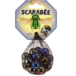 Bille en verre x20 + 1 boulard noir Scarabée < Gifi Sale