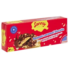 Biscuits cacahuètes et caramel Lenny nappage chocolat au lait 110gr