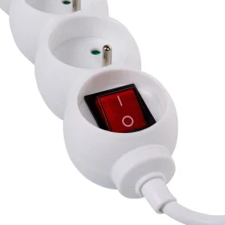 Bloc multiprise blanc interrupteur 5 prises < Gifi New