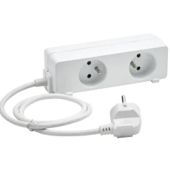 Bloc multiprise 2 faces 5 prises blanc