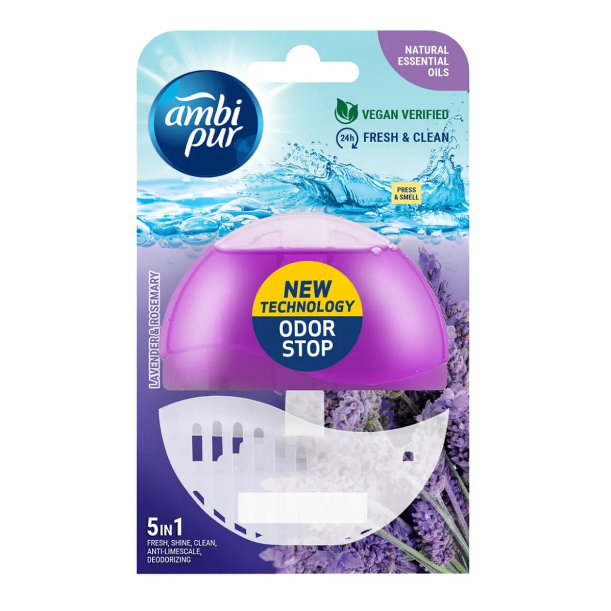 Bloc WC Ambi Pur 5 en 1 parfum lavande et romarin - 55 ml