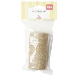 Bobine de fil en jute sisal beige 80m