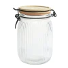 Bocal alimentaire 1L en verre avec couvercle bambou