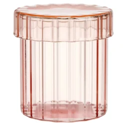 Bocal alimentaire verre coloré 550ml haute résistance rose clair Ø10xH10,5cm