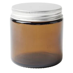 Bocal alimentaire verre fumé couvercle étain 120ml Ø6xH6cm
