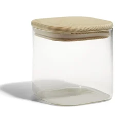 Bocal de conservation 65 cl en verre avec couvercle en bois < Gifi Online