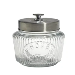 Bocal de conservation 1L en verre avec couvercle en métal Ø11,5xH14cm < Gifi Hot