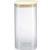 Bocal de conservation 1,6L en verre avec couvercle en bois < Gifi Online