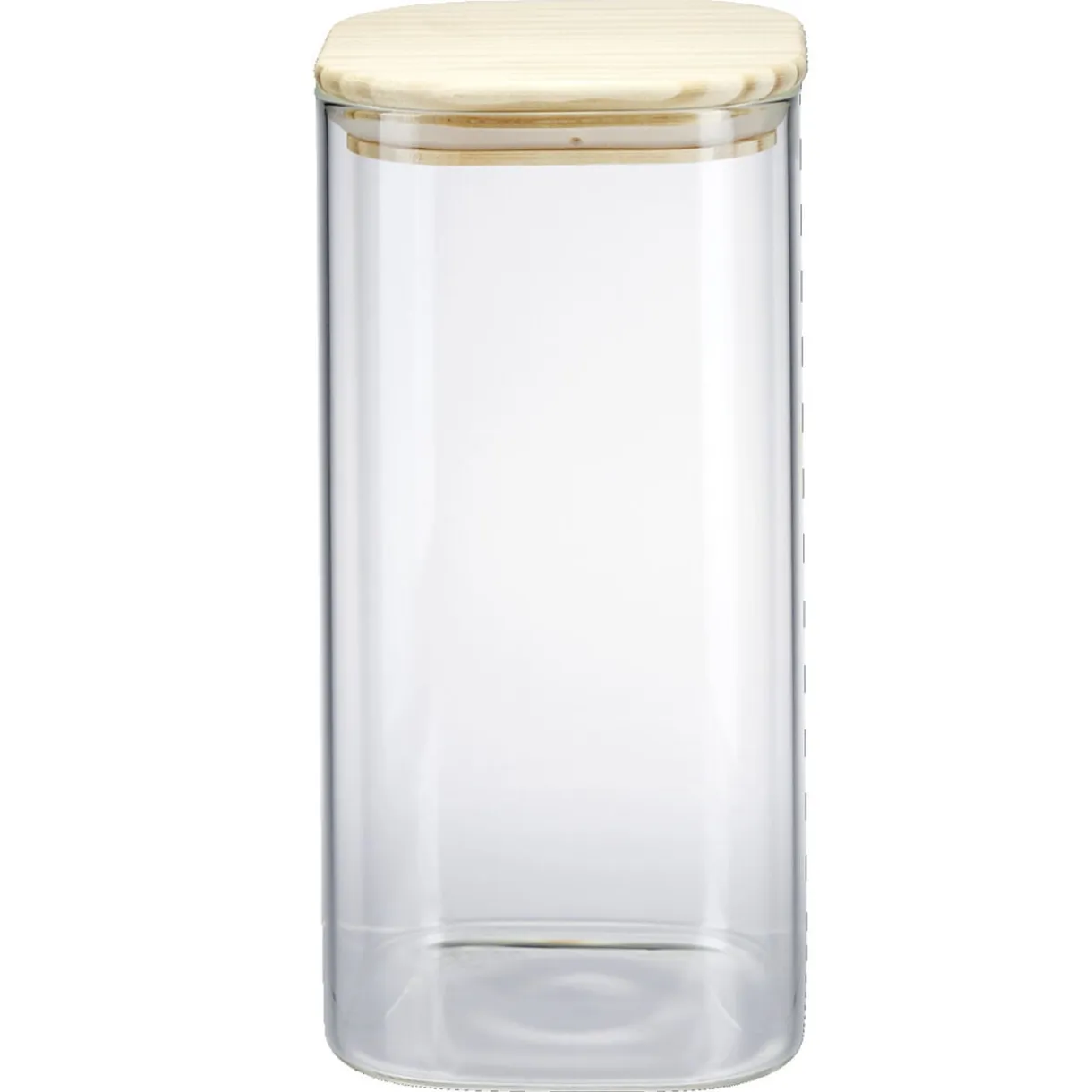 Bocal de conservation 1,6L en verre avec couvercle en bois < Gifi Online
