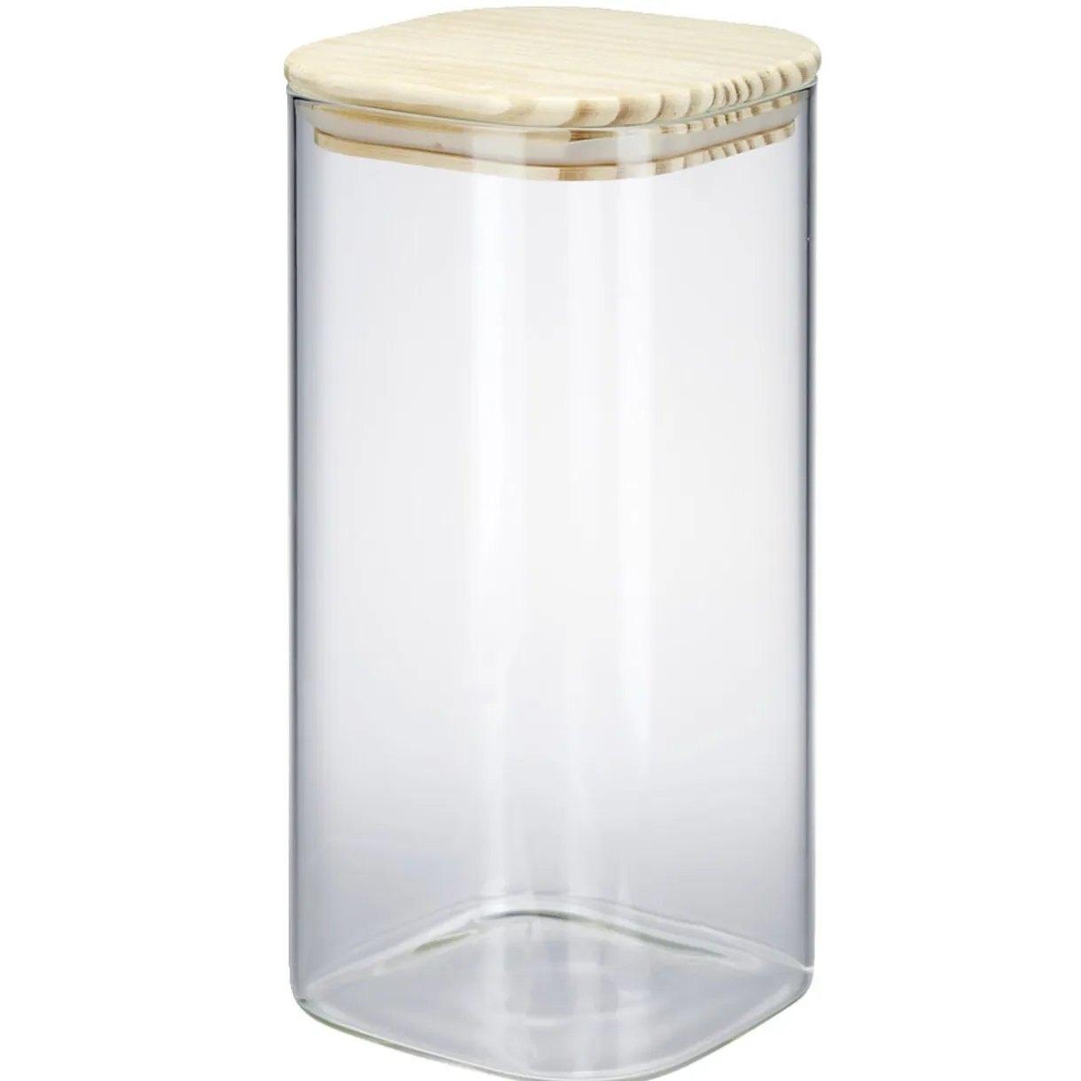 Bocal de conservation 1,6L en verre avec couvercle en bois < Gifi Online