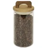 Bocal de conservation 800ml en verre avec couvercle en bois Ø9,5xH14cm