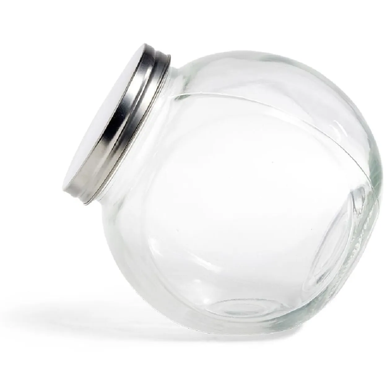 Bocal en verre 1.5L transparent couvercle métal 16x11,5xH16cm