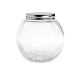 Bocal en verre transparent couvercle métal 2000ml - 17,5x12,5xH.17cm < Gifi Sale