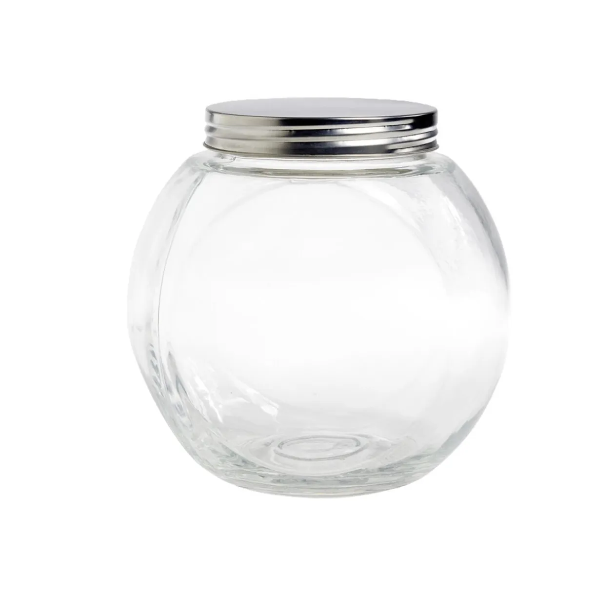 Bocal en verre transparent couvercle métal 2000ml - 17,5x12,5xH.17cm < Gifi Sale