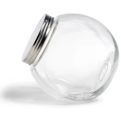 Bocal en verre transparent couvercle métal 2000ml - 17,5x12,5xH.17cm < Gifi Sale