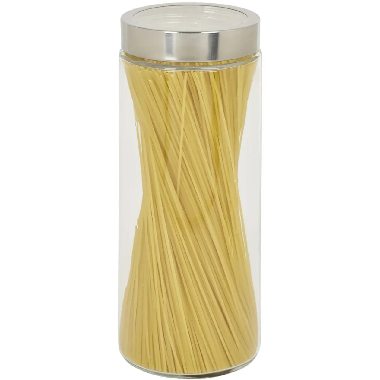 Bocal en verre transparent couvercle inox 2L - Ø11xH.27cm