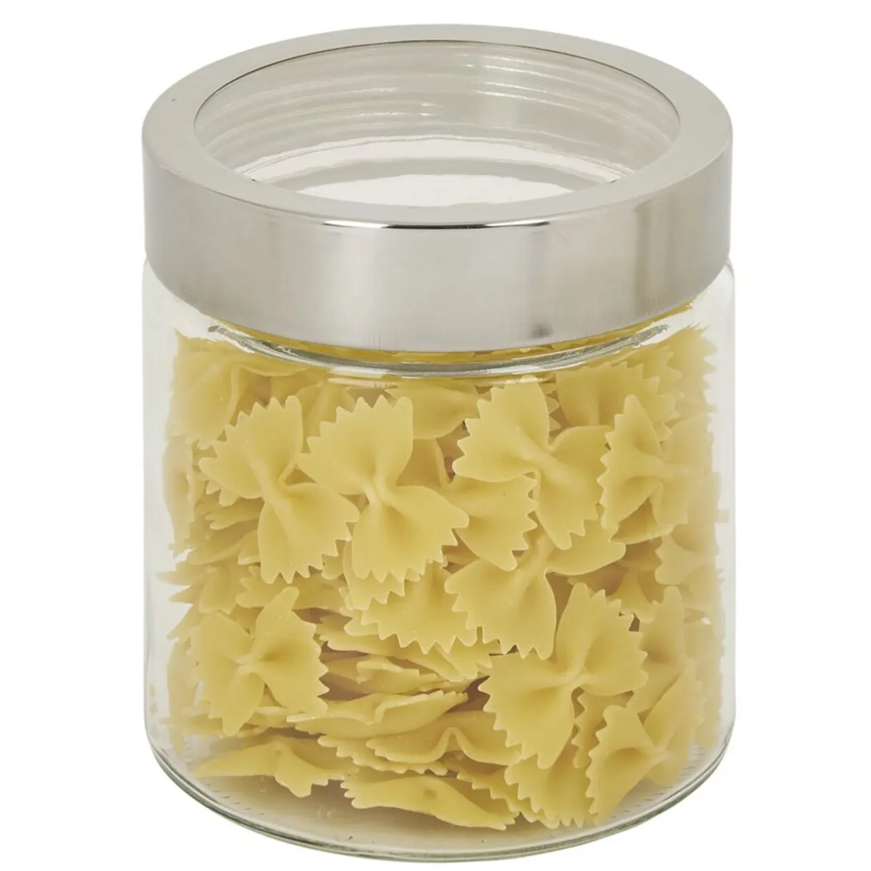 Bocal en verre transparent couvercle inox 800ml - Ø11xH.12cm < Gifi Outlet