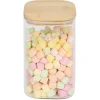 Bocal en verre transparent 1,05L avec couvercle et cuillère en bambou