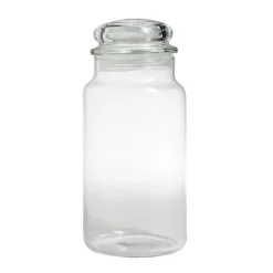 Bocal en verre transparent 1.2L couvercle hermétique H22cm