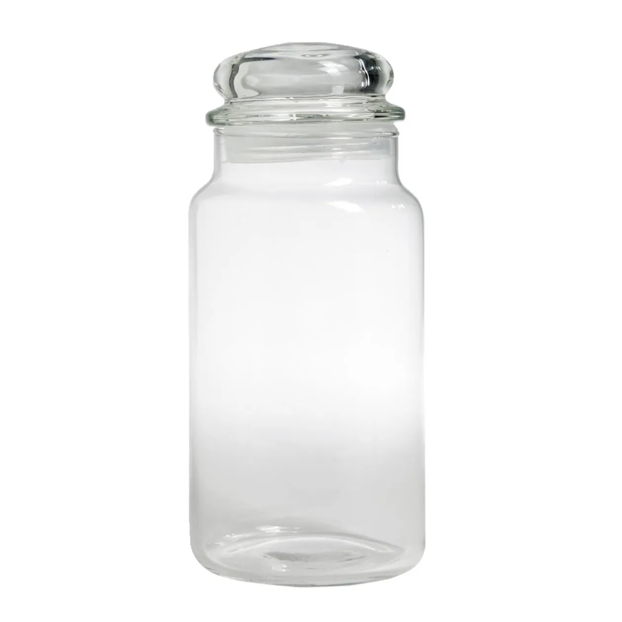 Bocal en verre transparent 1.2L couvercle hermétique H22cm