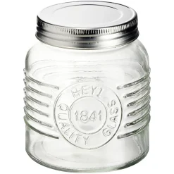 Bocal hermétique rond transparent avec couvercle en métal H10 cm < Gifi Online