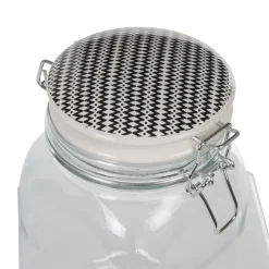 Bocal hermétique transparent avec couvercle design ethnique 1,5 L < Gifi