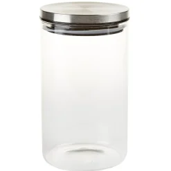 Bocal hermétique verre transparent couvercle métal silicone < Gifi Sale