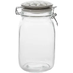 Bocal transparent avec couvercle design carreau de ciment 1,5 L < Gifi Hot