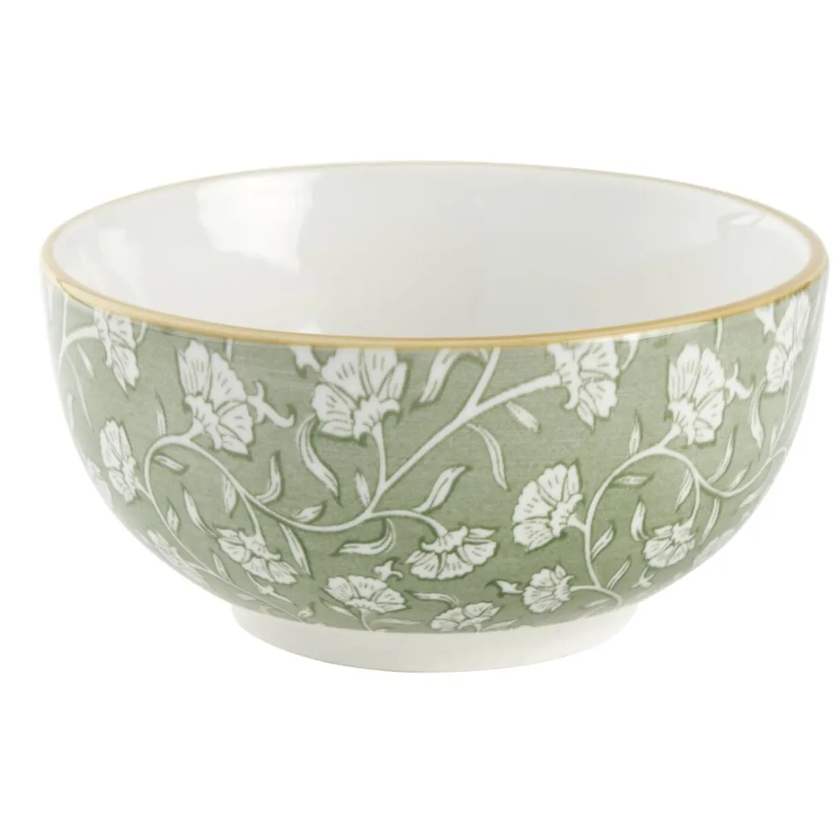 Bol céramique motif floral vert Ø12,5xH6cm < Gifi Online