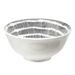Bol Dakar en porcelaine blanc et motif noir Ø16xH7,8cm