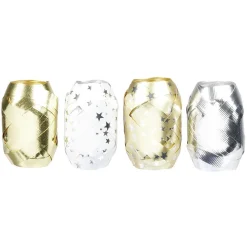 Bolduc métallisé blanc doré argenté x4