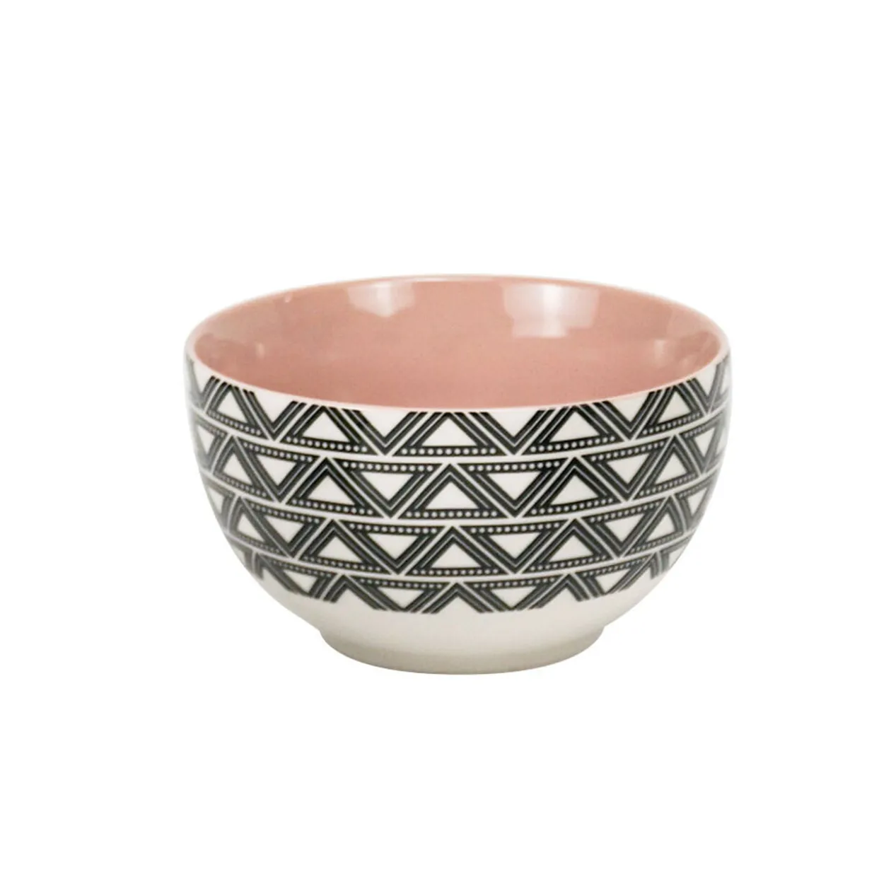 Bol en porcelaine motif graphique noir blanc