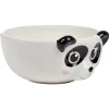 Bol forme tête de panda en faïence noir et blanc