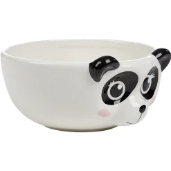 Bol forme tête de panda en faïence noir et blanc