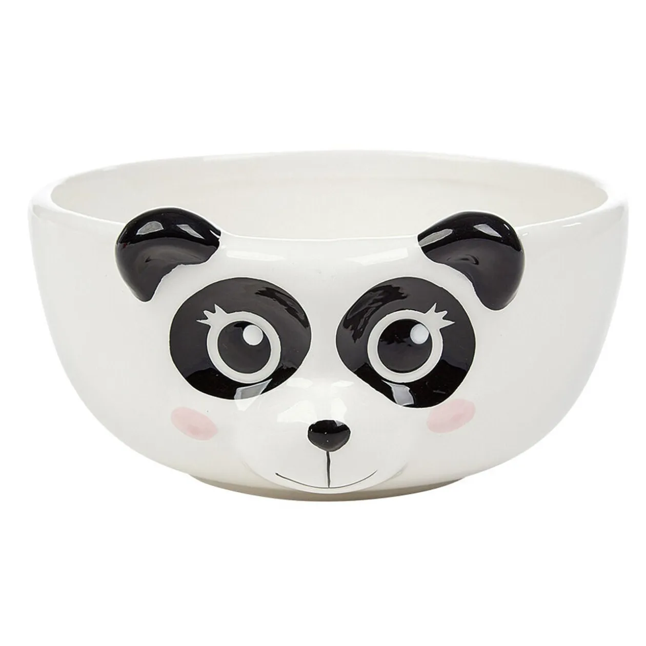 Bol forme tête de panda en faïence noir et blanc