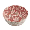 Bol Indie porcelaine motif floral bicolore Ø14xH6,5cm (3 modèles)