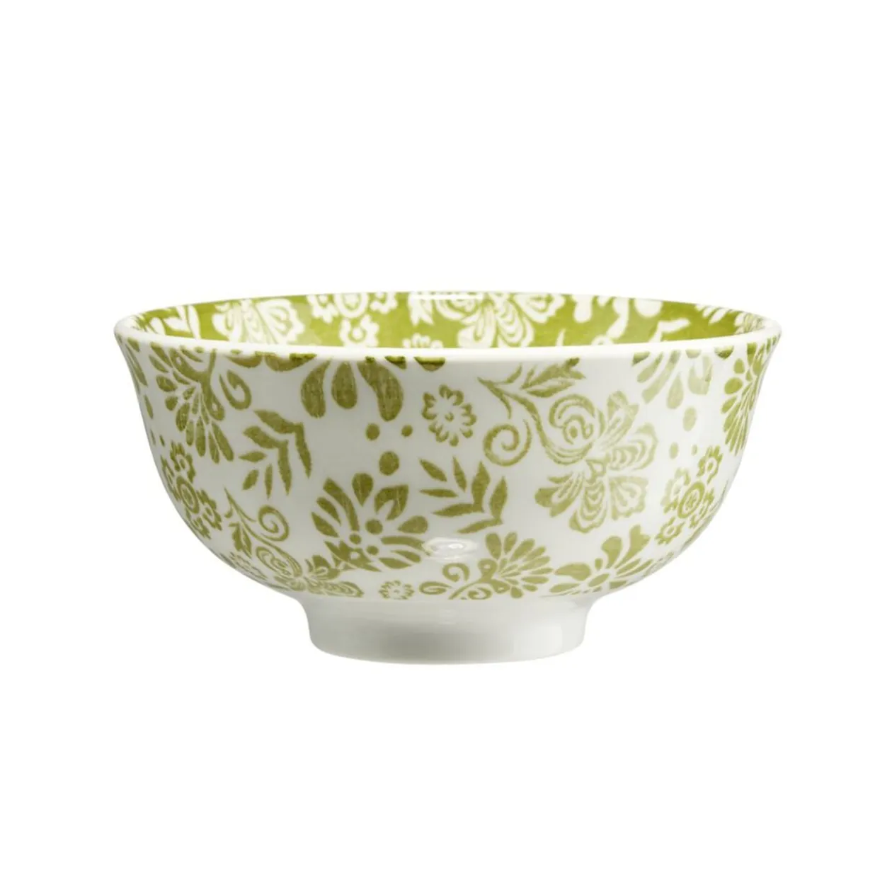 Bol Indie porcelaine motif floral bicolore Ø14xH6,5cm (3 modèles)