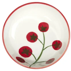 Bol porcelaine blanc motif grappe de tomate Ø12xH10cm < Gifi Clearance