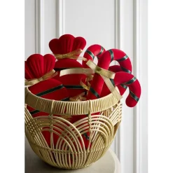 Bonbon de Noël rouge brillant à suspendre H30cm (2 modèles)