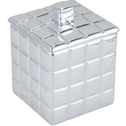Bonbonnière carré rétro céramique chromé 11x11x14cm < Gifi Clearance